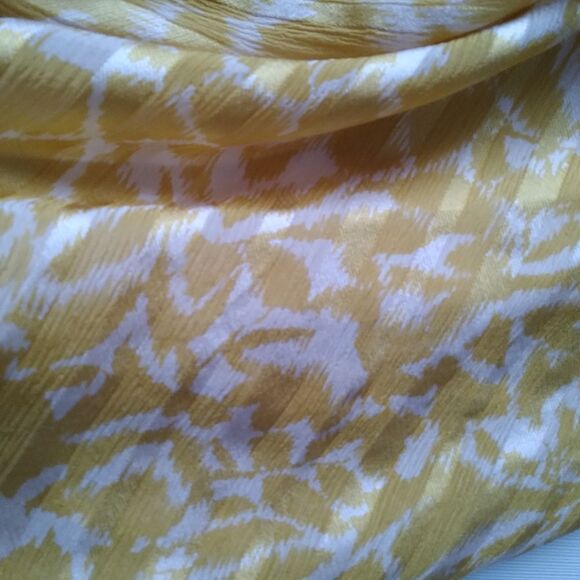 BCBGMAXAZRIA Yellow & White Tie Front Strapless Bubble Mini Dress Women's Size 2 - Picture 14 of 14